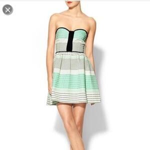 Ella Moss Zan Strapless Chevron Bandage Dress Womens Size Medium